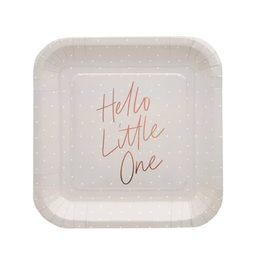 HELLO LITTLE ONE PAPER PLATES - Ralph and Luna Party Shop