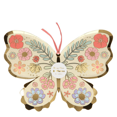 Floral Butterfly Plates - Ralph and Luna Party Shop