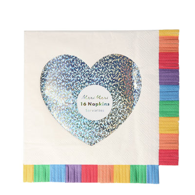 Rainbow Fringe Large Napkins - Ralph and Luna Party Shop