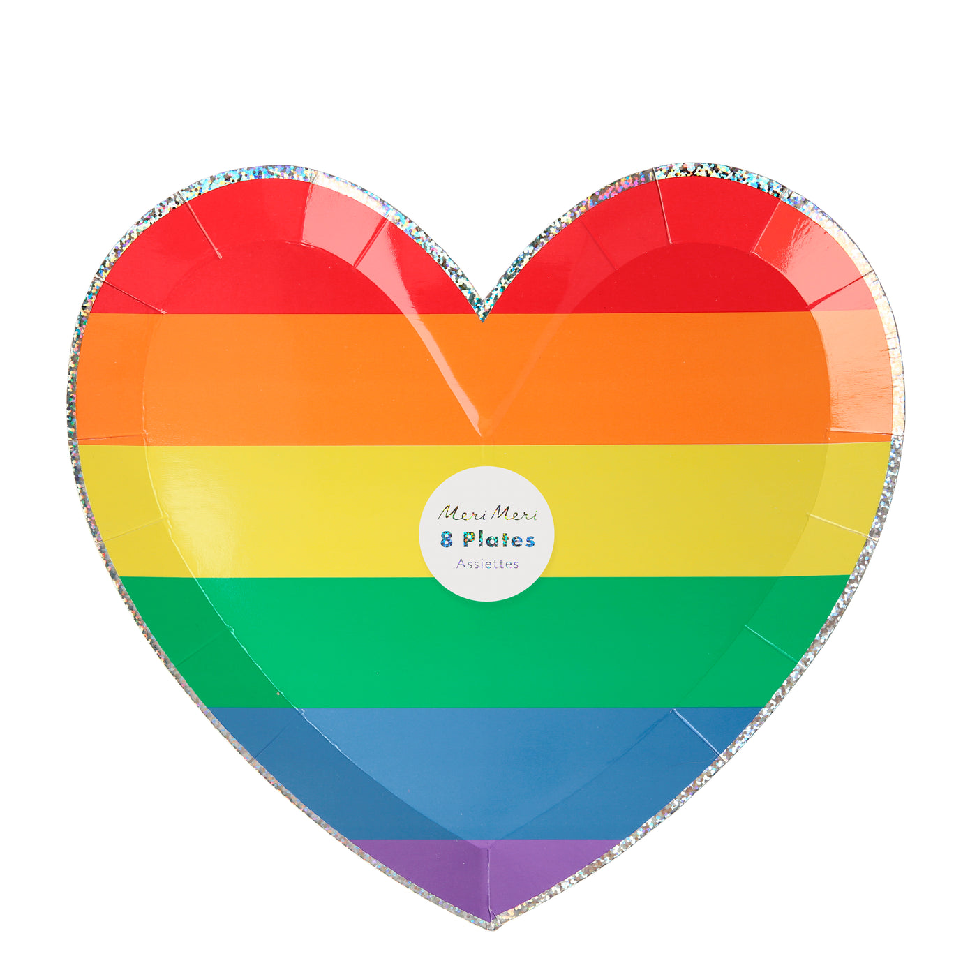 Rainbow Heart Large Plates - Ralph and Luna Party Shop