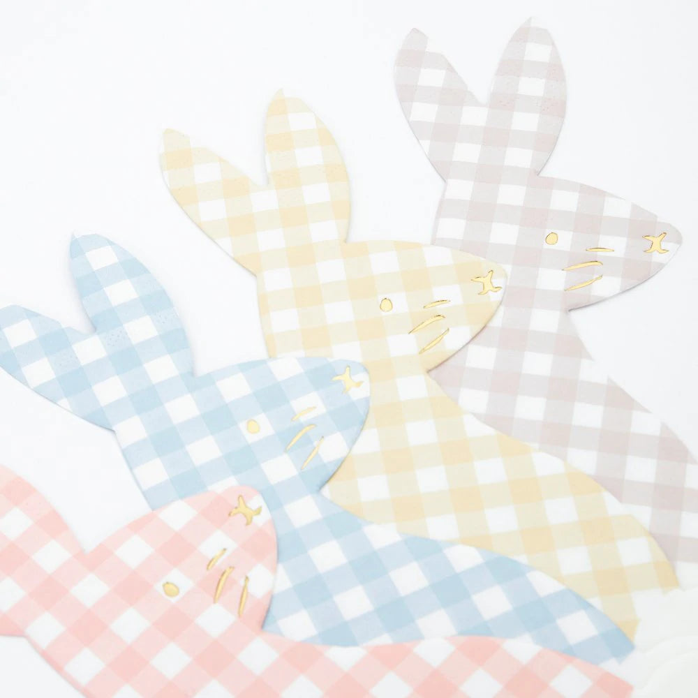 Gingham Bunny Napkins (x 16)