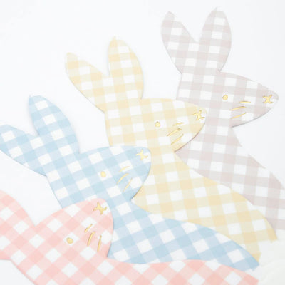 Gingham Bunny Napkins (x 16)