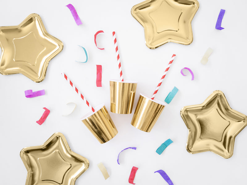 Gold 180ml Paper Cups - Ralph and Luna Party Shop