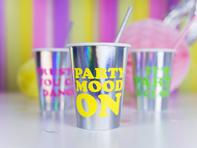 Holographic 360ml Paper Cups - Ralph and Luna Party Shop