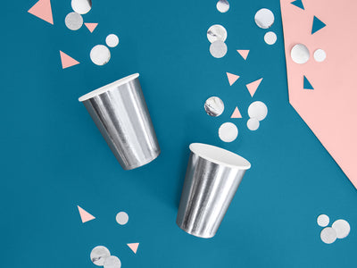 Silver 220ml Paper Cups - Ralph and Luna Party Shop