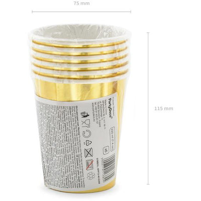 40th Birthday Gold 220ml Paper Cup - Ralph and Luna Party Shop