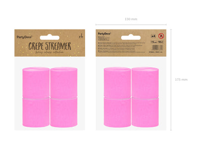 Pink Crepe Paper Streamers - Ralph and Luna Party Shop