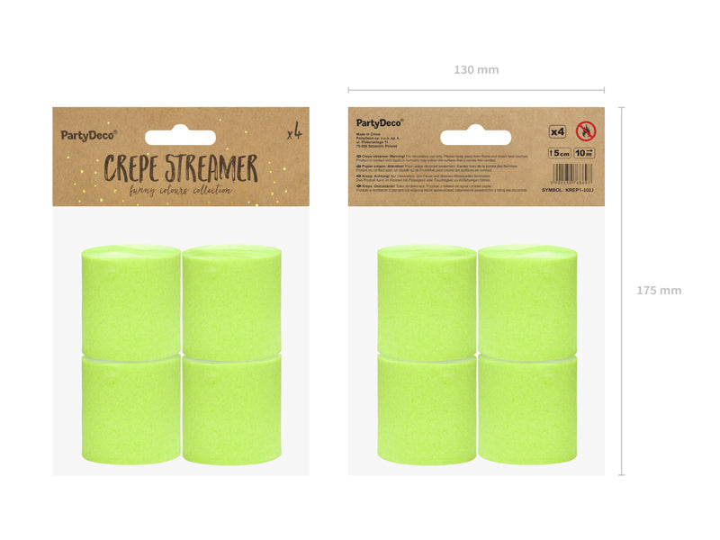 Green Apple Crepe Paper Streamers - Ralph and Luna Party Shop