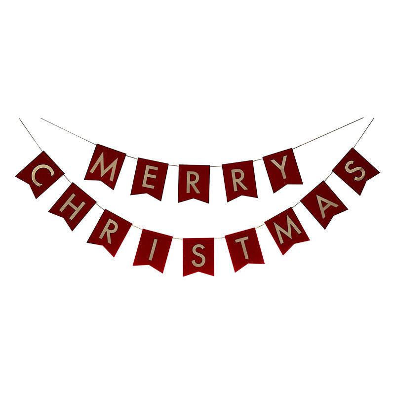 RED VELVET MERRY CHRISTMAS BUNTING