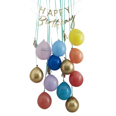 Rainbow and Gold Happy Birthday Balloon Door Kit