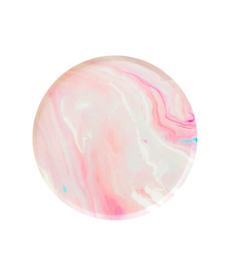 Pink Marble Small Paper Party Plates