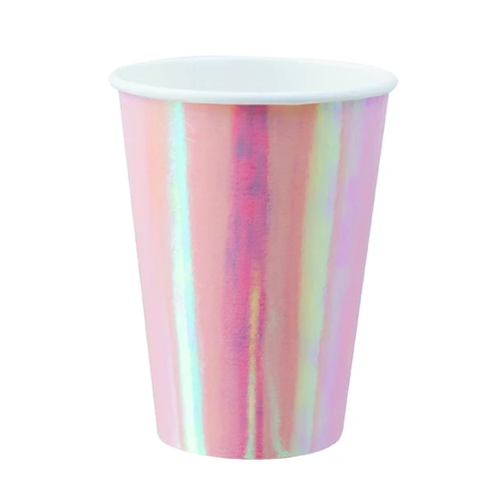 Pink Iridescent Paper Cups - Ralph and Luna Party Shop