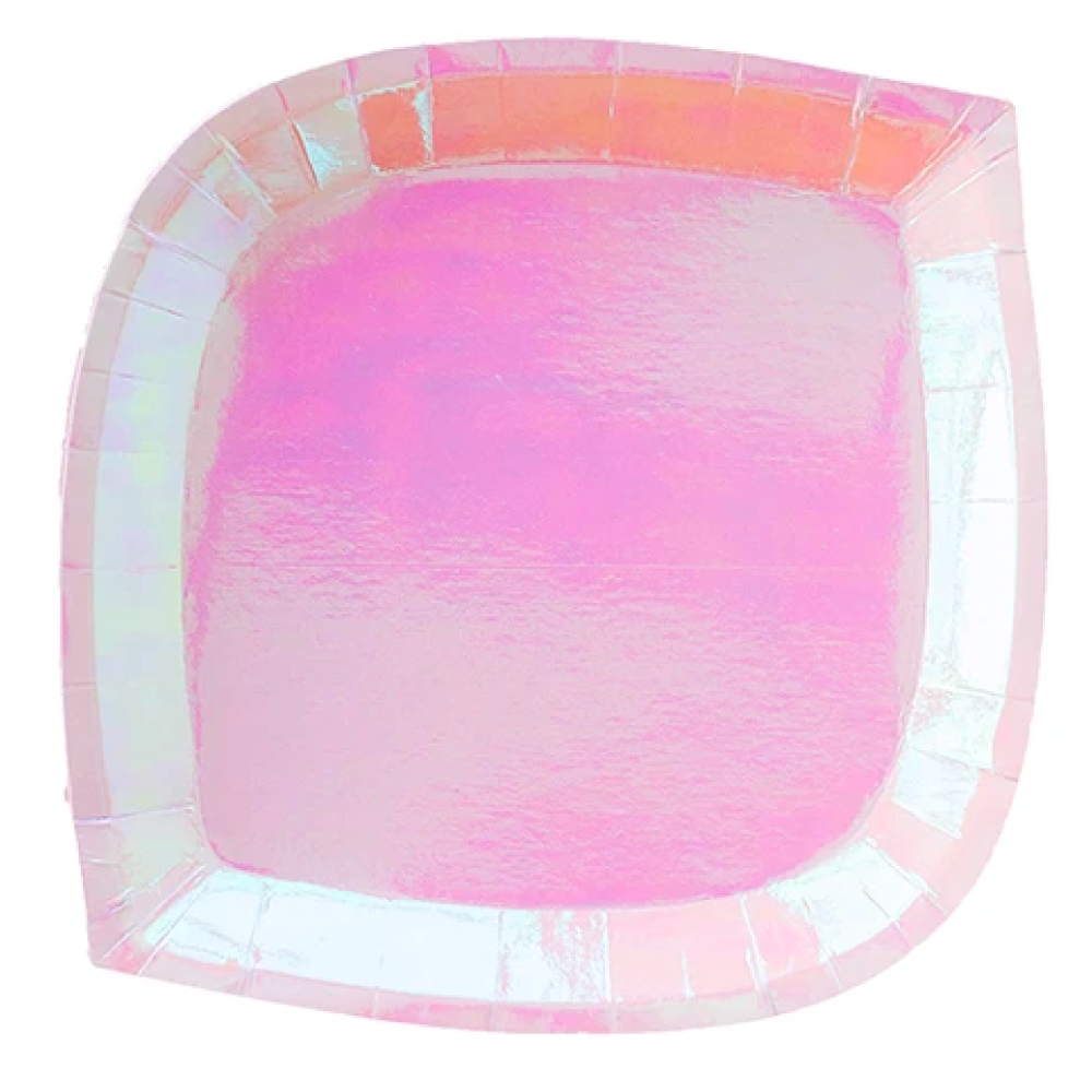 Iridescent Pink Dinner Plate - Ralph and Luna Party Shop