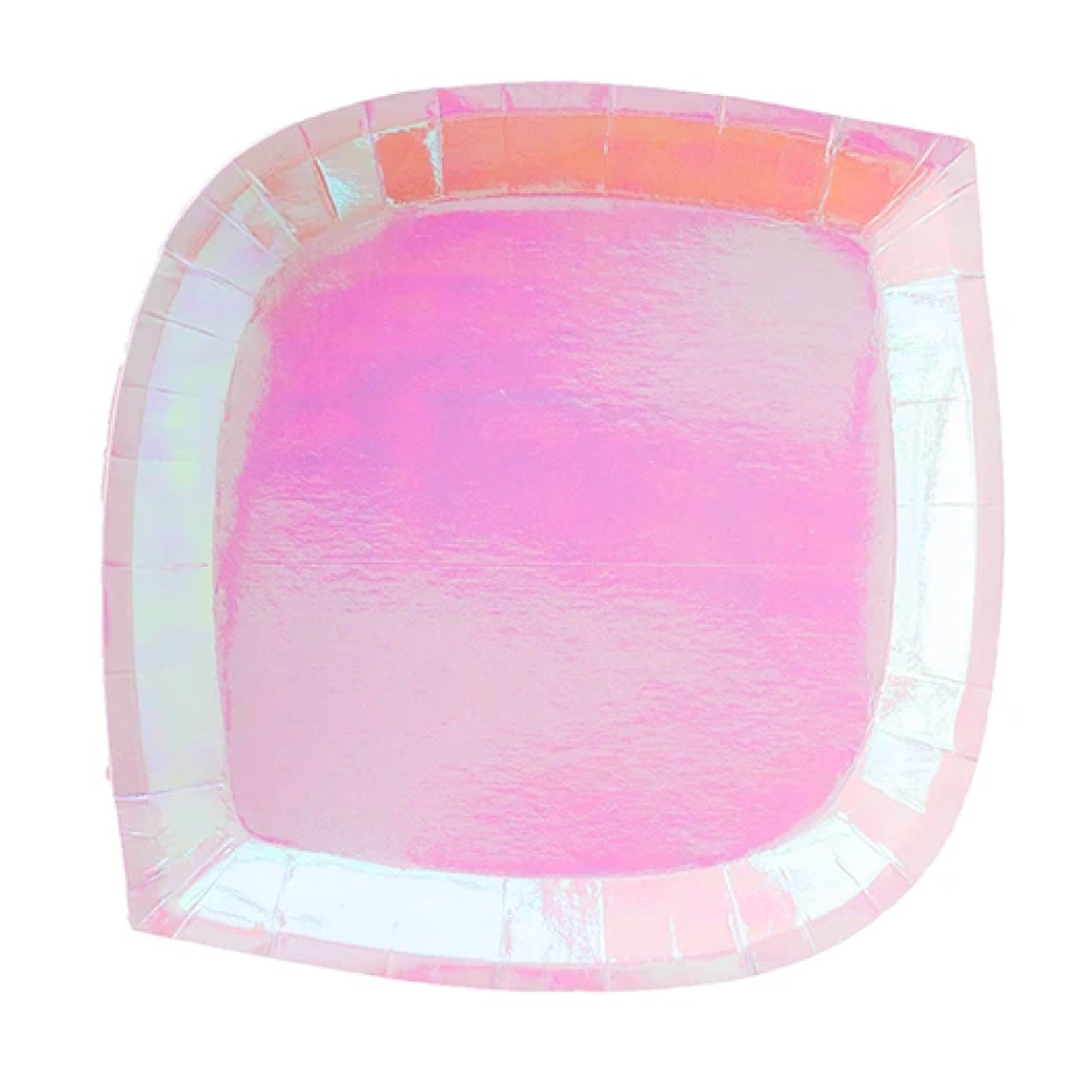 Iridescent Pink Dessert Plate - Ralph and Luna Party Shop