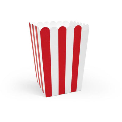 Red Stripe Popcorn Boxes - Ralph and Luna Party Shop