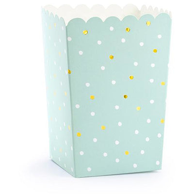 Mint Foil Dot Popcorn Box - Ralph and Luna Party Shop
