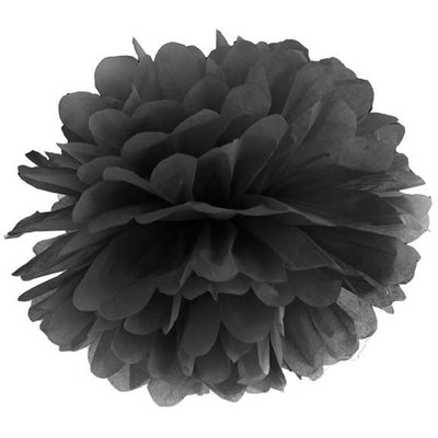 Black Tissue Pom Pom 25cm - Ralph and Luna Party Shop