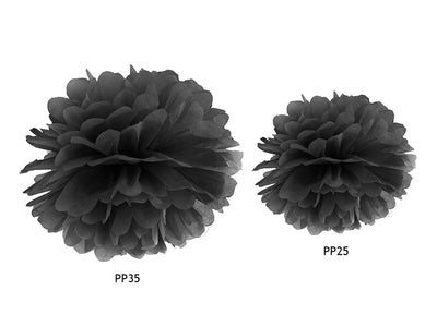 Black Tissue Pom Pom 25cm - Ralph and Luna Party Shop