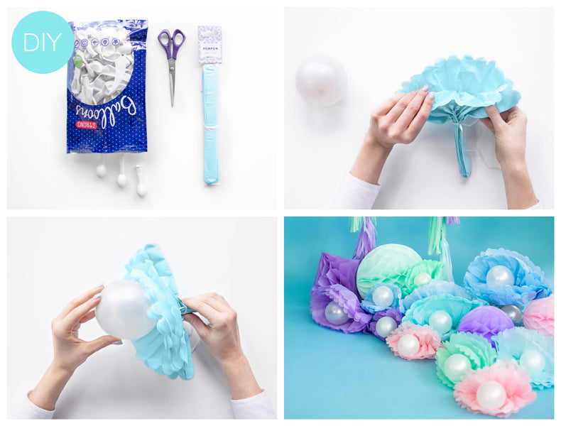 Blue Tissue Pom Pom 25cm - Ralph and Luna Party Shop