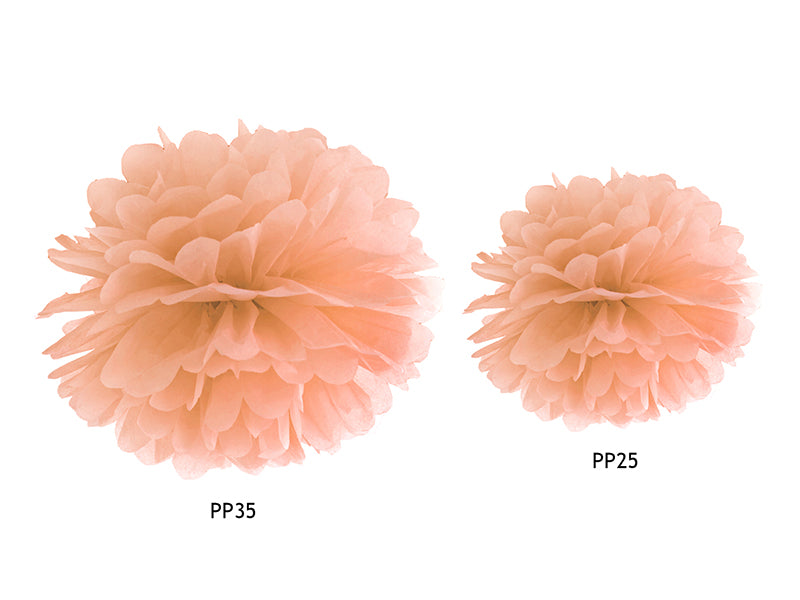 Peach Tissue Pom Pom 25cm - Ralph and Luna Party Shop