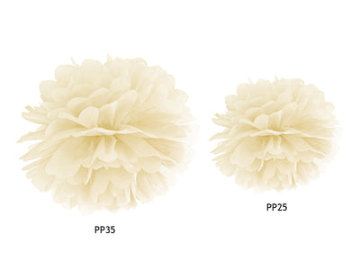 Cream Tissue Pom Pom 25cm - Ralph and Luna Party Shop