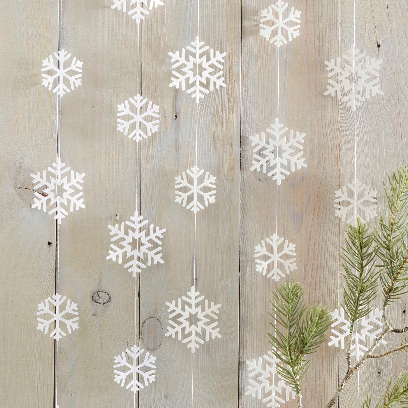 5m White Snowflake Garland