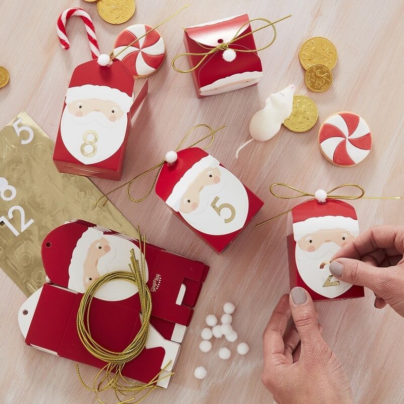 SANTA SHAPED CHRISTMAS ADVENT CALENDAR BOXES