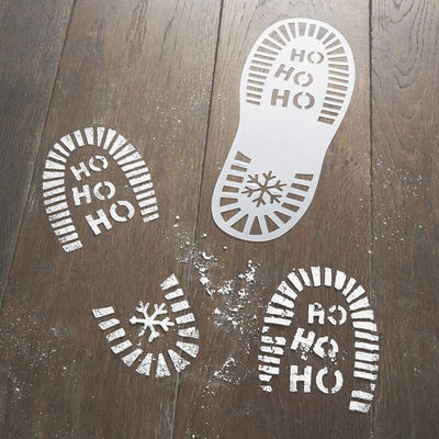 SANTA'S FOOTPRINT CHRISTMAS STENCILS