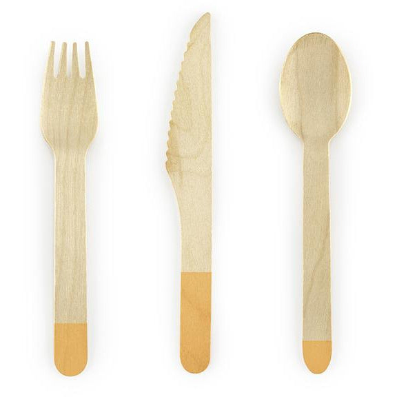 Wooden Cutlery Summer Time - Ralph and Luna Party Shop