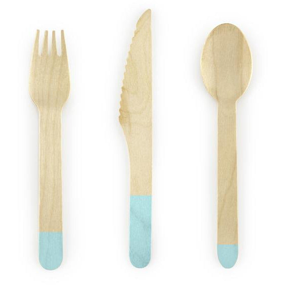 Wooden Cutlery - Mint - Ralph and Luna Party Shop