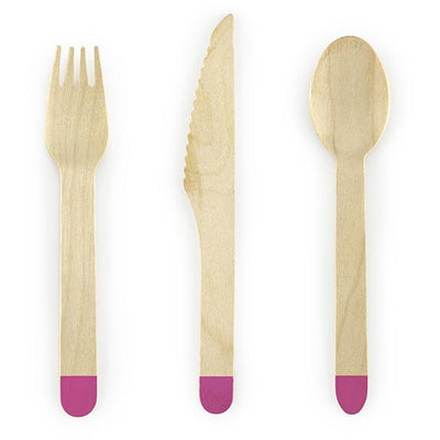 Pink Wooden Cutlery - Ralph and Luna Party Shop