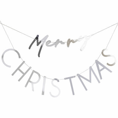 SILVER ACRYLIC MERRY CHRISTMAS BUNTING