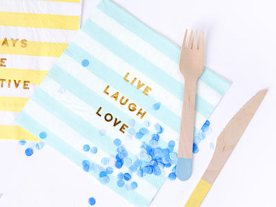 Blue Yummy Napkins 33cm - Ralph and Luna Party Shop