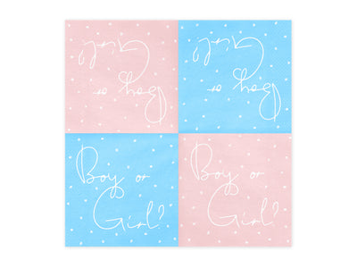 Boy or Girl Napkins 33cm - Ralph and Luna Party Shop