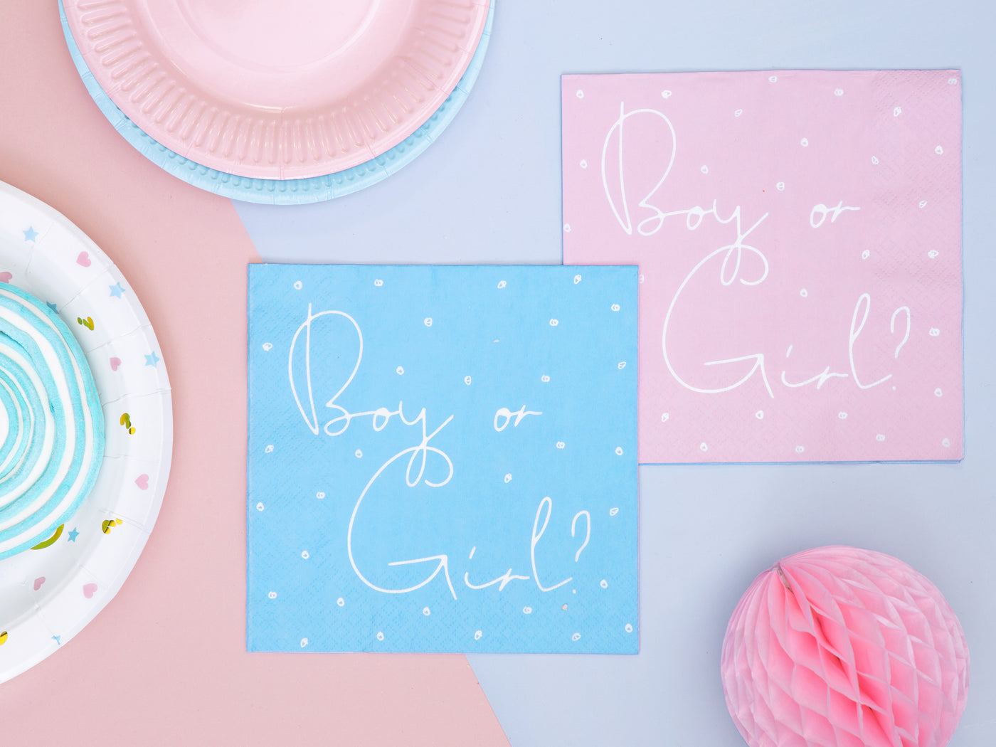 Boy or Girl Napkins 33cm - Ralph and Luna Party Shop