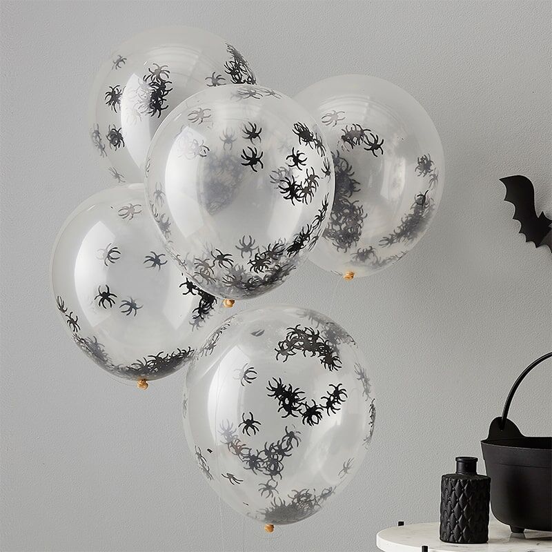 HALLOWEEN SPIDER CONFETTI BALLOONS