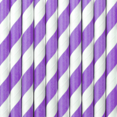 Purple Stripe Paper Straws - Ralph and Luna Party Shop