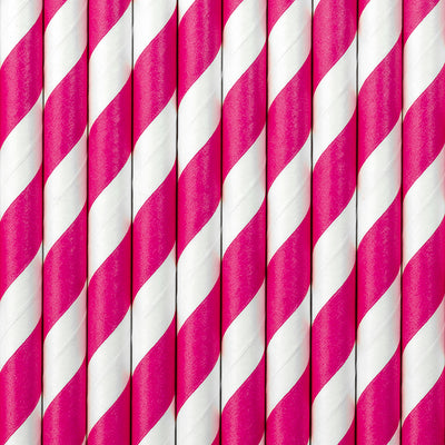 Pink Stripe Paper Straws - Ralph and Luna Party Shop