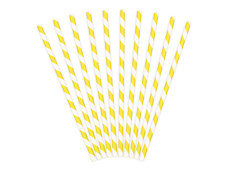 Yellow Stripe Paper Straws - Ralph and Luna Party Shop
