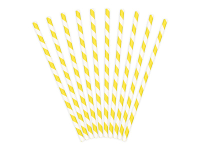 Yellow Stripe Paper Straws - Ralph and Luna Party Shop
