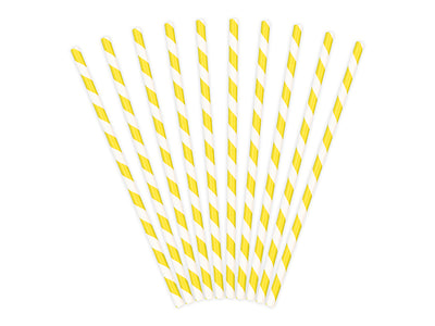 Yellow Stripe Paper Straws - Ralph and Luna Party Shop