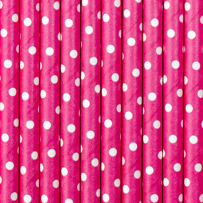 Pink Dot Paper Straws - Ralph and Luna Party Shop