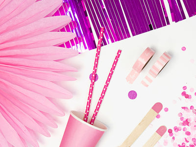 Pink Dot Paper Straws - Ralph and Luna Party Shop
