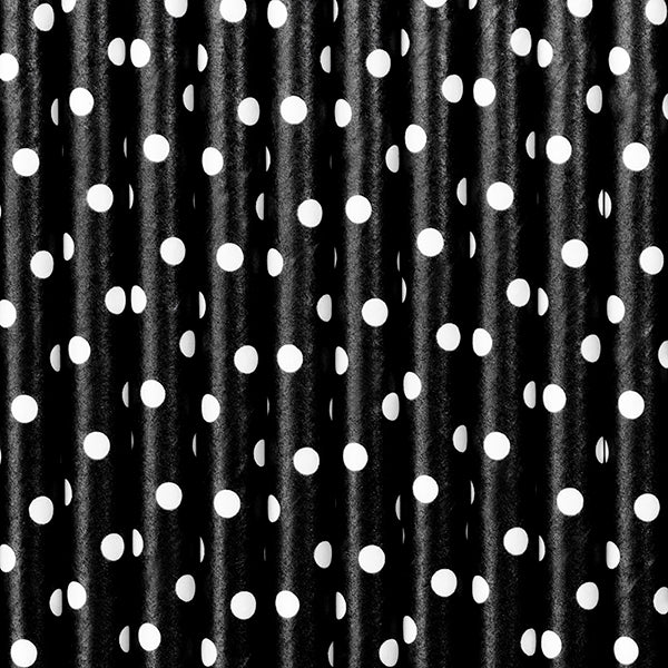 Black & White Dot Paper Straws - Ralph and Luna Party Shop