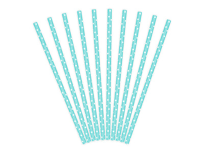 Blue & White Dot Paper Straws - Ralph and Luna Party Shop