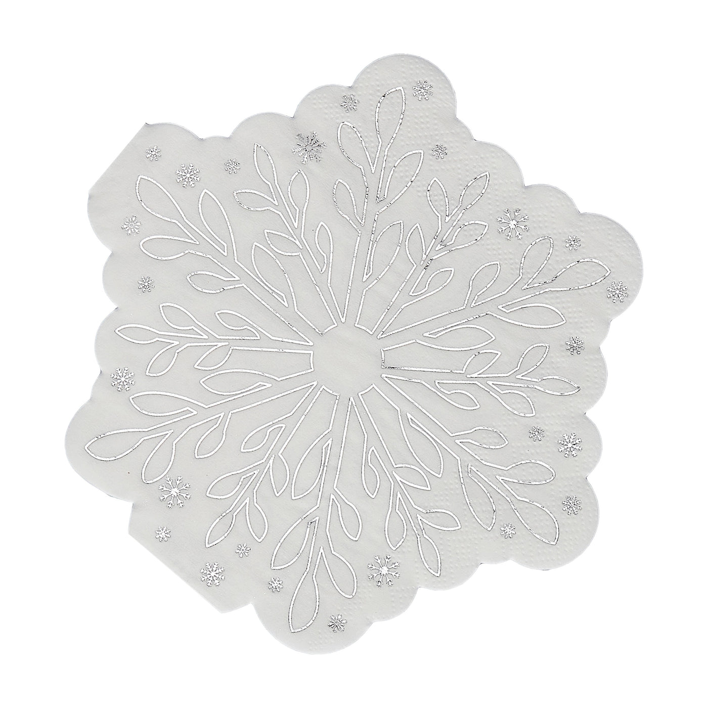 Silver Foiled Snowflake Christmas Paper Napkins