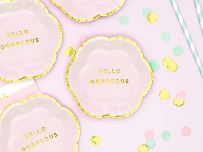 Hello Gorgeous 13cm Party Plates - Ralph and Luna Party Shop