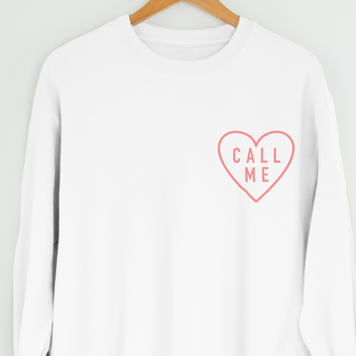 White 'Call Me' Valentine's Day Sweatshirt