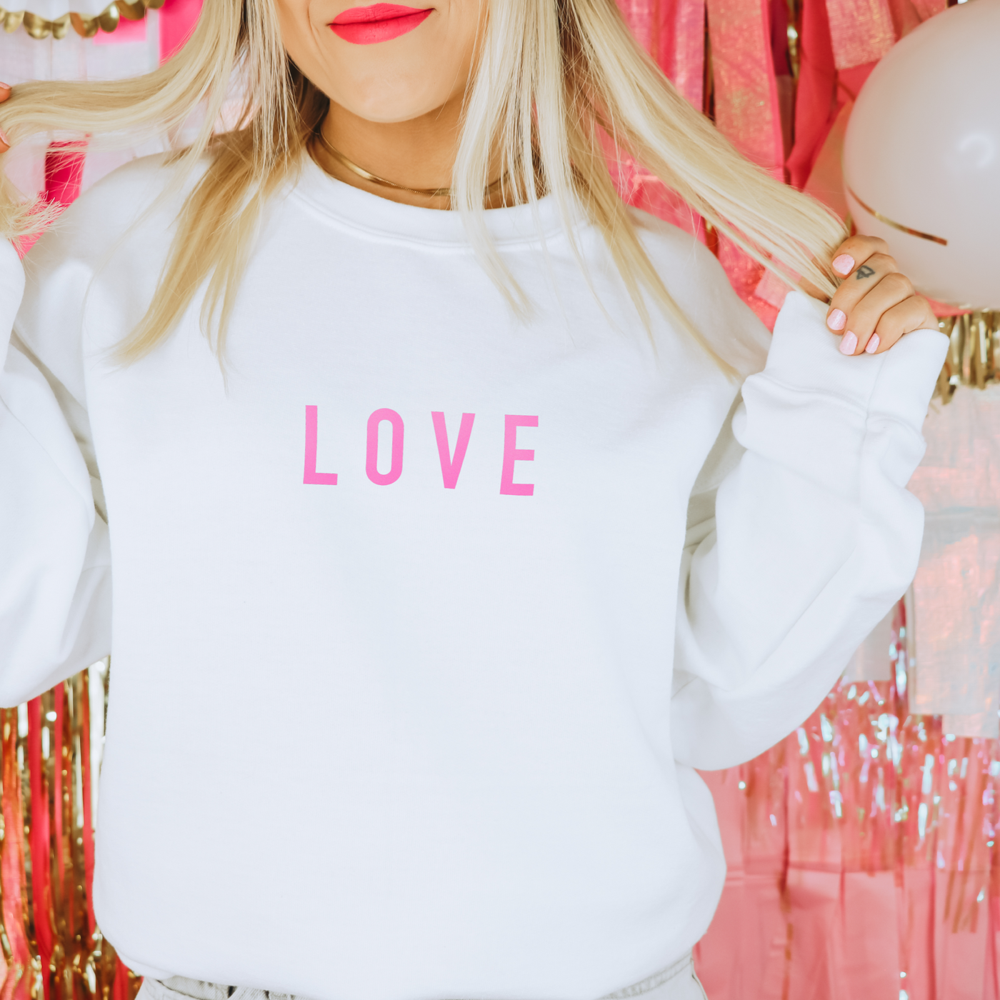 White 'Love' Valentine's Day Sweatshirt
