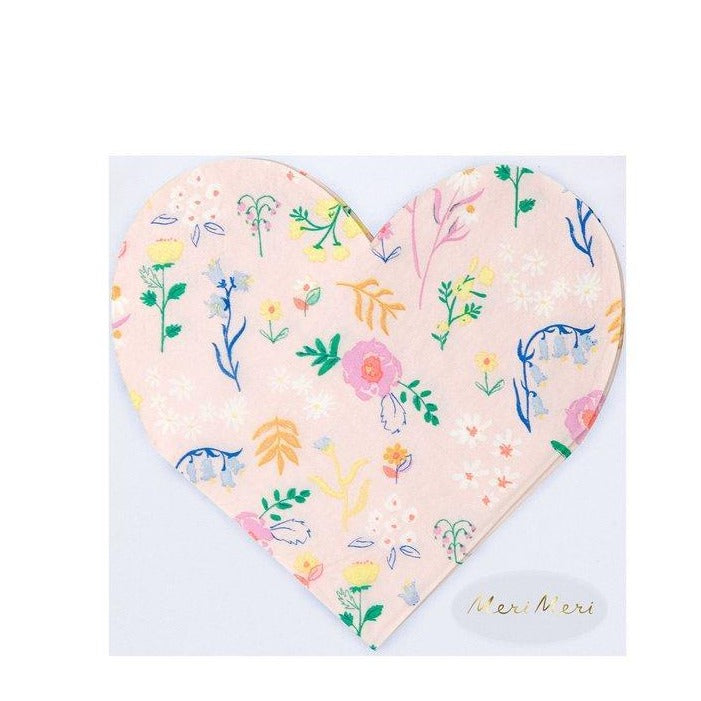 Wildflower Heart Small Napkins - Ralph and Luna Party Shop